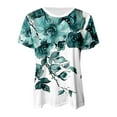 thumbnail image 2 of Gibobby Camisetas Mujer Baratas Manga Corta Camiseta tipo túnica informal para mujer, camiseta con cuello redondo, camiseta con estampado Floral degradado, cam(Verde,CH), 2 of 5