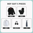 thumbnail image 2 of Lycody Boys Formal Suits Slim Fit 5 Piece Kids Suit Jacket Pants Set with Dress Shirt and Tie for Wedding Prom, 2 of 5