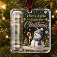 thumbnail image 2 of Snowman Christmas Cash Holder Ornament, Acrylic Square Cash Holder Ornament, Here’s A Few Bucks for Christmas Hanging Tree Decoration for Holiday Gift Giving, 2 of 4