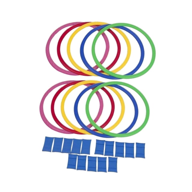 QualitChoice 10 Pieces Agility Training Rings Circle Set Rings for Adults Rugby Badminton 28cm 42cm