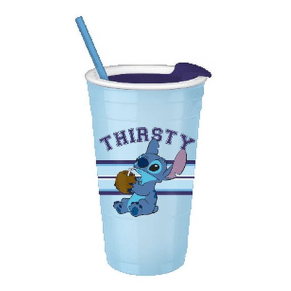 Lilo and Stitch Thirsty Varsity 32oz Plastic Tumbler with Lid Straw