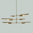 thumbnail image 2 of Italian Style Three-Arms 6 Lights Brass Sputnik Chandelier Light Fixture Raw Brass Ceiling Fixture, 2 of 5