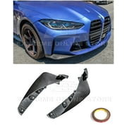 Replacement For 2021-Present BMW G82 G83 M4 Models | Factory Extended Style Carbon Fiber Front Bumper Lower Lip Splitter Winglet Pair