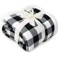thumbnail image 3 of Black and White Buffalo Plaid Sherpa Throw Blanket for Couch, Plush Checkered Blanket and Throws, Soft Fuzzy Flannel Blanket for Sofa Bed, Warm Cozy Winter Blanket Gift, Checker White, 3 of 7