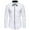White, variant on JURANMO Men's Cotton Dress Shirts Long Sleeve Button Down Shirts Fashion Color Block Slim Fit Business Shirts Today's Deals Black L