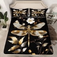 thumbnail image 2 of jejeloiu Wild Animal Dragonfly Queen Sheet Sets,Retro Rustic Leaves Bed Set For Girls Kids 4-Piece, 2 of 7