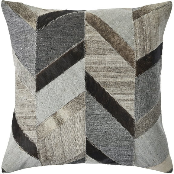 Ox Bay Faye Gray/Brown Geometric Wool Blend Adult Decorative Throw Pillow