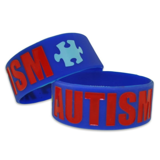 Autism Awareness Puzzle Piece Wide Rubber Silicone Bracelet Autism Awareness Puzzle Piece Wide Rubber Silicone Bracelet