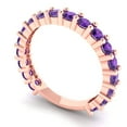 thumbnail image 2 of 1.44 ctw Wedding Band for Women - 14K Rose Gold Natural Amethyst Stackable Eternity Ring, 2 of 6