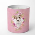 thumbnail image 1 of Caroline's Treasures Jack Russell Terrier Fleurs Roses 10 oz Pot de Soja Décoratif-Bougies, 1 of 2