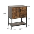 thumbnail image 6 of Eclife 24" Brown Bathroom Vanity with Rustic Wood Cabinet, Metal Shelf, Soft Closing Doors, 1 Piece, 6 of 8