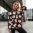 thumbnail image 5 of COEQINE Women's Hoodies Tops Sweatshirts Pullover Oversized Loose Crewneck Fit Soft Fashion Y2K Long Sleeves Casual Wear Christmas Santa Claus Black Lightweight Outfits Clothes, M, 5 of 7