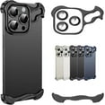thumbnail image 1 of Alloy Armor for iPhone Case, Alloyarmor Premium Case, Minimalist Protective Shock Absorption Aerospace Grade Aluminum Shells, Elastomer Inlays Easy Fit (14 Pro Max,Black), 1 of 1