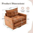 thumbnail image 6 of Villeston Swivel Accent Chair, 36.2"W Oversize Chenille Armchair with Side Bag, Modern Comfortable Chair for Living Room, Bedroom, Brown, 6 of 8