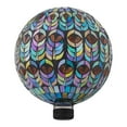 thumbnail image 3 of Alpine Corporation Indoor/Outdoor Glass Mosaic Peacock Feather Pattern Gazing Globe Yard Decoration, 3 of 12