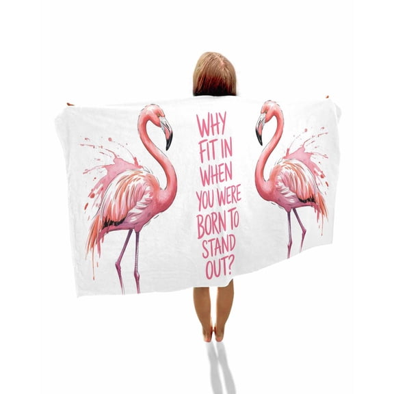 Pink Flamingo Beach Towels Oversized Super Absorbent, Summer Animal Gradient Watercolor Lightweight Bath Towel Quick Dry Sets For Bathroom/Pool/Rv Camping/Beach Play/Gym Room/Picnic 35"x70"