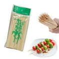 thumbnail image 2 of THLKIF 100 PCS Bamboo Skewers, Wooden Skewer for Appetizers, Fruit, Kebabs, Grilling Barbecue, Mini Burger, Sausage, Cocktail Picks for Drinks, Long Toothpicks, Food Sticks Natural, Kitchen Gadget, 2 of 9