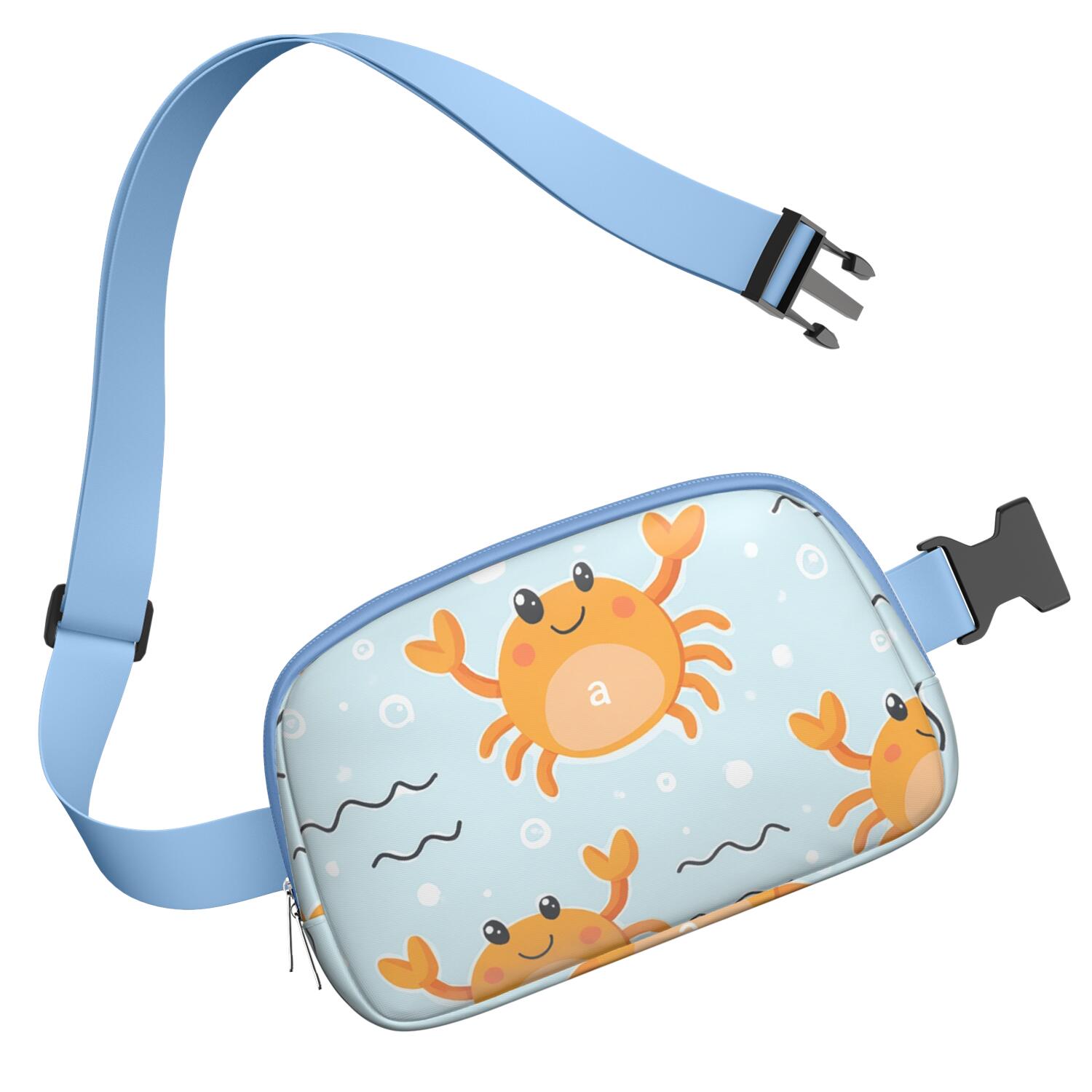 Belt Bag Fashion Waist Packs Bag with Adjustable Strap Marine Adorable Crab Sporty Waist Pack for Running for Outdoor Sports