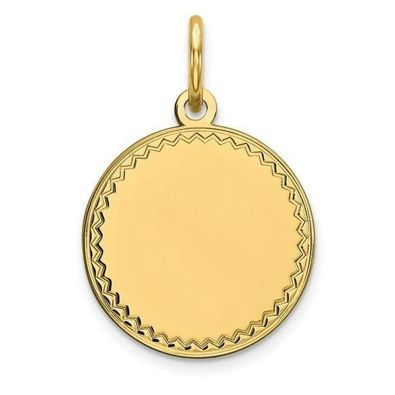 FJC Finejewelers 14k Yellow Gold Plain .009 Gauge Engravable Round Disc Charm
