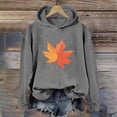 thumbnail image 2 of WEAIXIMIUNG Ensembles de Sweat-Shirts Raccourcis pour Femmes, Mode Hiver, Imprimé Feuille d'Érable à Capuche, 2 of 3