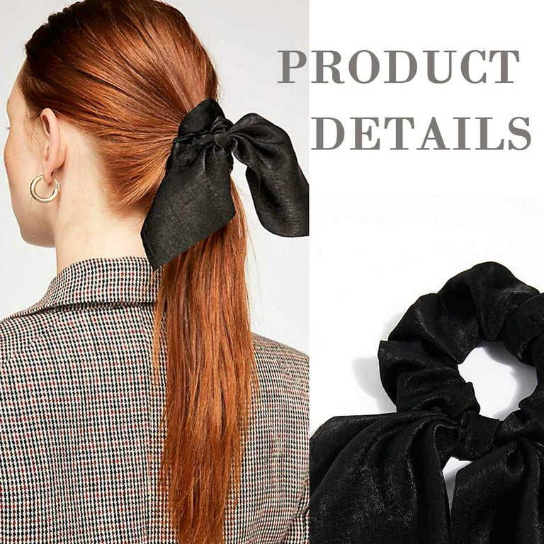 Women Hair Scrunchie Bow Ponytail Holder Hairband Bowknot Hair Ribbons Ties