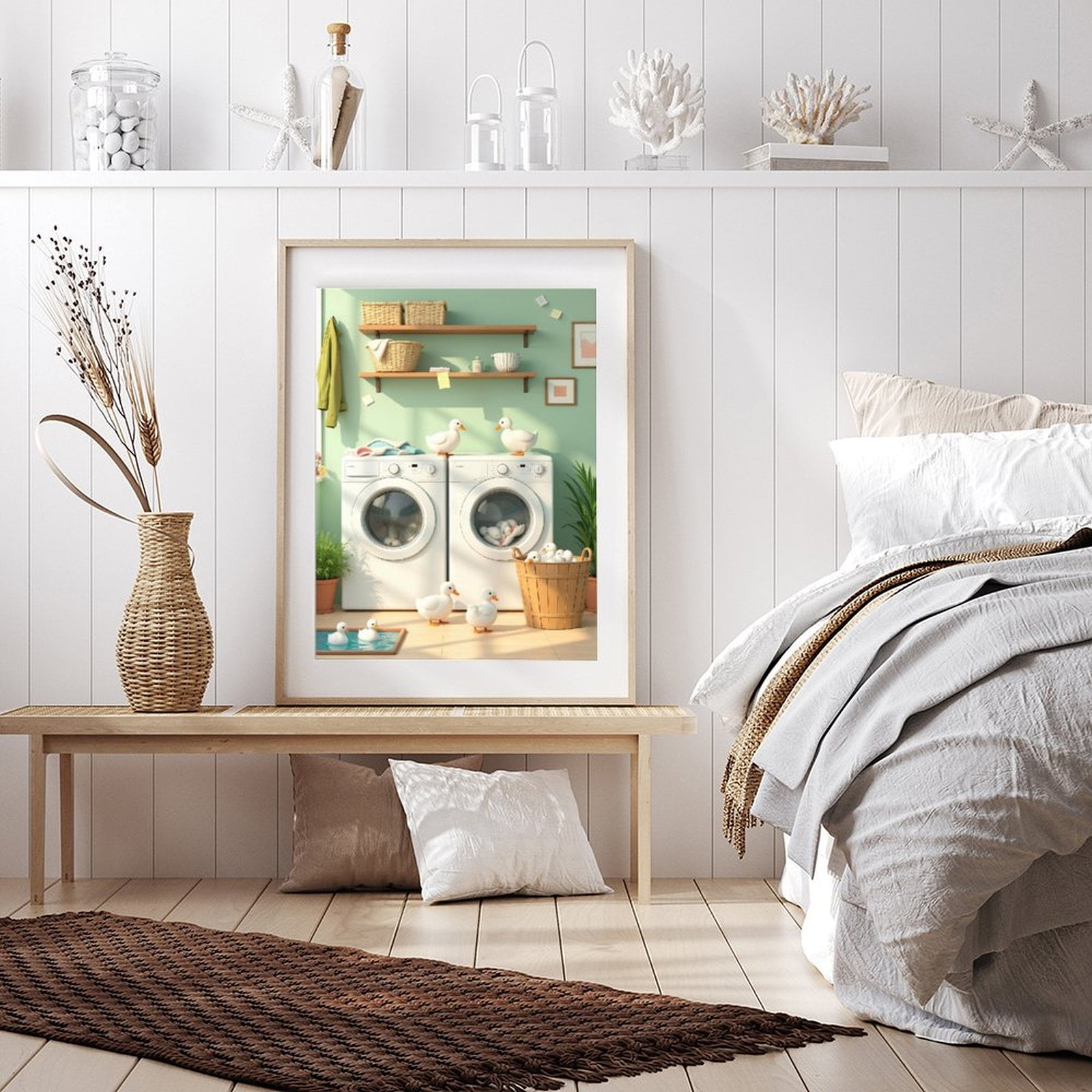 Diamond Art Kits for Adults - 5d Laundry Room Ducks Playful Scene Diamond Painting for Adults, Diamond Art for Adults Beginners, Diamond Painting Kits for Adults for Home Wall Decor