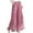 Pink, variant on Linen Cotton Pants For Women Elastic Waist Wide Leg Side Slit Pants Baggy Casual Flowing Pant Mesh Pants With Pockets (L, Brown)