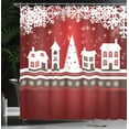 thumbnail image 4 of Ambesonne Christmas Shower Curtain, Winter Theme Tree, 69"Wx70"L, White Red, 4 of 5
