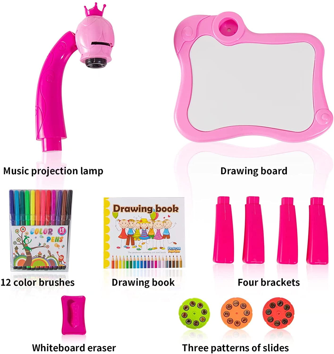 Niyofa Kids Drawing Projector Table with 12 Pens 24 Patterns,Childrens  Projector Painting Board Set for Tracing, Children's Trace and Draw  Projector Toy for Early ​Learning Art for 2+ Kids Clearance 