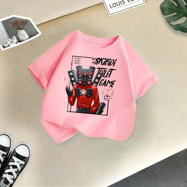 Vêtements d'Été pour Enfants T-shirt Sport de Rue en Coton Pur Garçons Filles T-shirt Mode Confortable Col Rond Tee Top