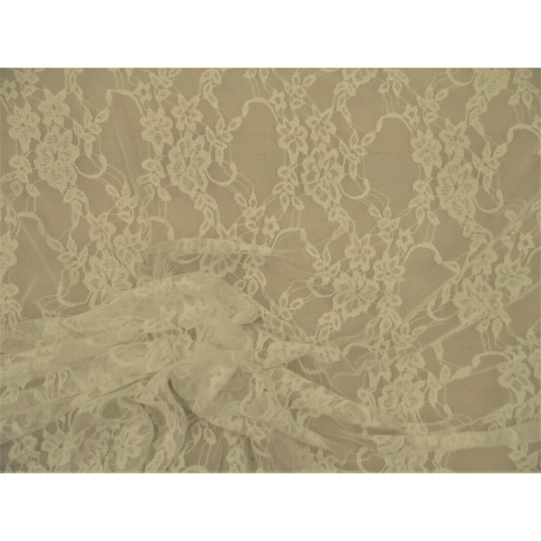 Embroidered Stretch Lace Apparel Fabric Sheer Metallic Floral