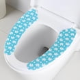 thumbnail image 2 of Inteprter 2 fundas para inodoro, cojín para asiento, bonitos accesorios para el hogar, estilo de dibujos animados, almohadilla cálida autoadhesiva para Juegos de accesorios de baño Azul Inteprter HA083850-01, 2 of 6
