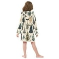 thumbnail image 7 of FORMRS Niños Bathrobe Unisex Hooded Robe Soft Plush Pajamas Sleepwear, Size 7-9T, Beige Christmas Trees, 7 of 7