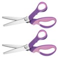 thumbnail image 1 of Uxcell 2pcs Sewing Scissors Stainless Steel Serrated Craft Shears Purple Pink, 1 of 6