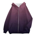 thumbnail image 3 of VISALY Womens Zip Up Hoodies Sweater Jacket Fall Jacket Oversized Pocket Sweatshirt Casual Zipper Jacket Solid Color Long Sleeve Tops Comfy Sweaters Plain Hoodie Fall Sweaters Purple Xxl, 3 of 4