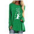 thumbnail image 2 of Chemises pour Femmes Mode Décontractée Ample Col Rond Imprimé Chat Manches Longues T-Shirt Haut Mignon Été Hauts pour Femmes en Liquidation, 2 of 4