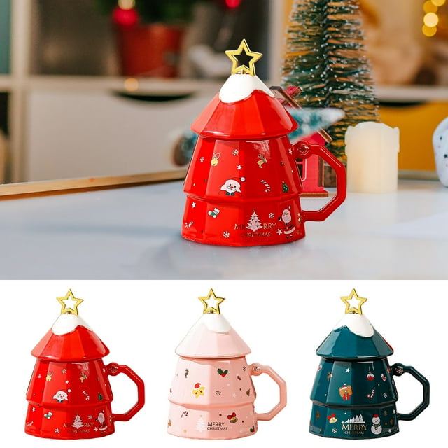 Christmas Ceramic Mug with Festive Design - Large Capacity Holiday Coffee Cup for Gifts