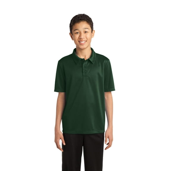 Port Authority Teen Unisex Regular Plain Short Sleeves Polo Dark Green Small