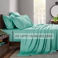 thumbnail image 4 of American Home Collection Bamboo Viscose Sheet Set - Silky Soft, Cooling for Hot Sleepers - 18 Inches Deep Pocket - Premium Sateen Finish - Queen, Sage Green, 4 of 9