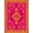 Pink Magenta Lime Green Orange, Pattern 2, variant on ODIKA Tiger Aztec Southwestern Boho Mirrored Motif Tibetan Magenta Hooked Flowing for Entryway, Kitchen, Mudroom, Stain Resistant Flatwoven