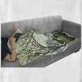 thumbnail image 5 of Antlers Soft Flannel Fleece Throw Blanket, Deer and Wildlife in Park World Natural Heritage Forest Areas Reindeer Nature Scene, Cozy Plush for Indoor and Outdoor Use, 70" x 90", Green, by Ambesonne, 5 of 5