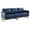 Navy Blue, variant on Pemberly Row 83" Modern Upholstered Leather Sofa in Navy Blue