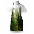 thumbnail image 3 of Forest Apron Spooky Tropical Exotic Fog Jungle in Rainforest Nepal Asian Climate Picture Print, Unisex Kitchen Bib Apron with Adjustable Neck for Cooking Baking Gardening, Green Brown, by Ambesonne, 3 of 3