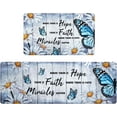 thumbnail image 3 of Butterfly Floral Kitchen Rugs 2 Piece Farmhouse Kitchen Mats Cushioned Anti Fatigue, Non Slip Washable Kitchen Mats for Floor White Daisy Comfort Mat for Home Sink, 18'''' x 30'''' + 18'''' x 48'''', 3 of 6