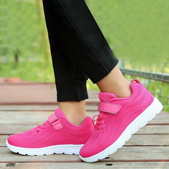 Kids Sneakers Shoes for Girls Boys Colorful Classic Girl Tennis Shoes Hook & Loop Non Running Shoes Wide Toe Box Uniform Sneakers Golf Shoes for Daily Running Walking Travel