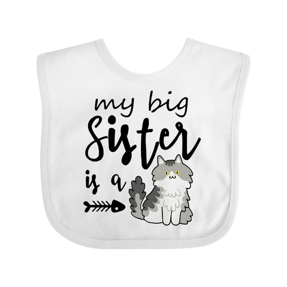 Inktastic My Big Sister is a Cat Boys or Girls Baby Bib