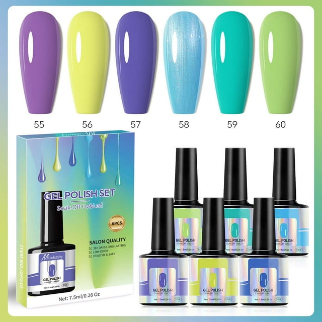 Esmalte de uñas, gel de noche para uñas, color fluorescente, aceite para uñas, gel de fototerapia, set de gel Candy Color 45ml, aceites para uñas