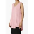 thumbnail image 3 of Women's S~3X Essentials Luxe Jersey Tunic V-Neck Relaxed Fit Sleeveless Top, 3 of 7