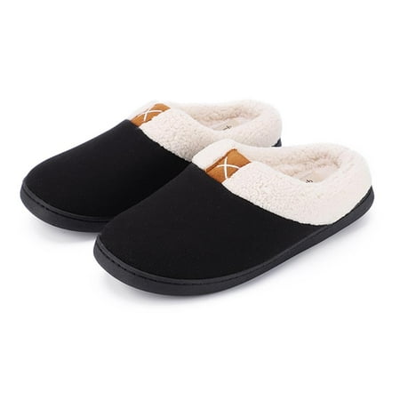 

Catlerio Women s House Slippers Comfort Fuzzy Wool-Like Plush Fleece Lined Cozy Memory Foam Shoes Slip-on Clog for Indoor & Outdoor Use