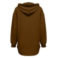 thumbnail image 7 of MLCDZ Hoodies for Women Button Drawstring Long Sleeve Hooded Casual Sweatshirt Fall Loose Fit Lightweight Outdoor Activities Sports Tops, 7 of 7